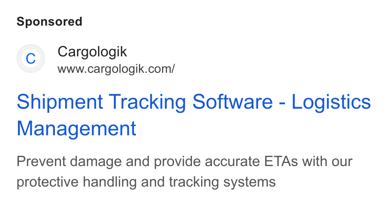 Cargologik ad on Google Ads: Shipment Tracking Software - Logistics Management Prevent damage and provide accurate ETAs with our protective handling and tracking systems