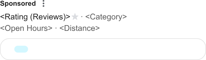 FareHarbor ad on Google Ads: Sponsored ¢° Rating (Reviews)> * - <Category> Open Hours> : <Distance> CO 0