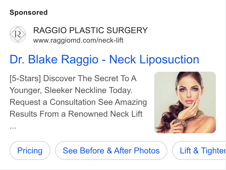 Raggio MD Facial Plastic Surgery ad creative