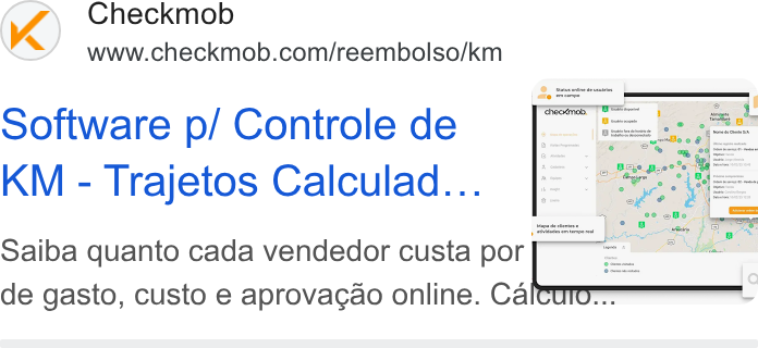 Checkmob ad on Google Ads: software p/ Controle de KM - Trajetos Calculad...