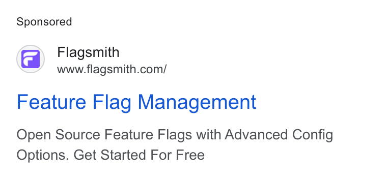 Flagsmith ad on Google Ads: a Feature Flag Management Open Source Feature Flags with Advanced Config Options. Get Started For Free