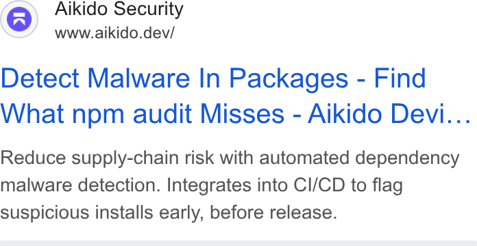 Aikido Security ad
