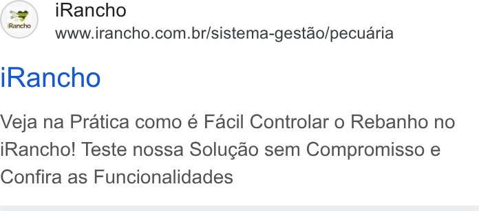 iRancho ad on Google Ads: i Rancho i Rancho Veja na Pratica como é Facil Controlar o Rebanho no i Rancho! Teste nossa Solugao sem Compromisso e Confira as Funcionalidades