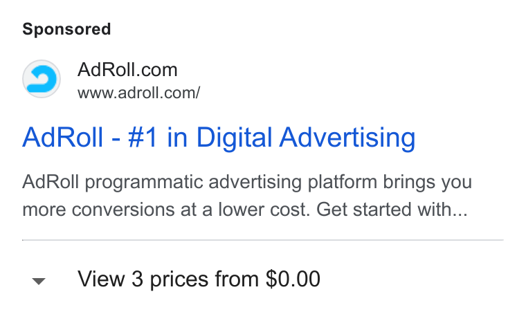 AdRoll ad on Google Ads: www.adroll.com/ Ad Roll - #1 in Digital Advertising Ad Roll programmatic advertising platform brings you more conversions at a lower cost. Get started with... v View 3 prices from $0.00
