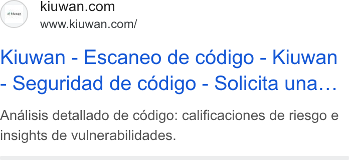 Kiuwan ad on Google Ads: www.kiuwan.com/ Kiuwan - Escaneo de codigo - Kiuwan Seguridad de codigo - Solicita una... Analisis detallado de cddigo: calificaciones de riesgo e insights de vulnerabilidades.