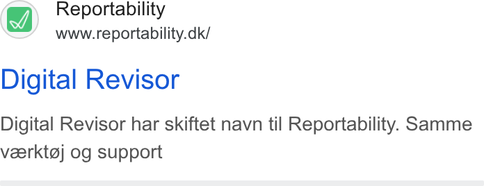 Reportability ad on Google Ads: Digital Revisor Digital Revisor har skiftet navn til Reportability. Samme veerktaj og support