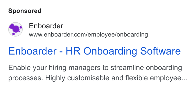 Enboarder ad on Google Ads: Enboarder - HR Onboarding Software Enable your hiring managers to streamline onboarding processes. Highly customisable and flexible employee...