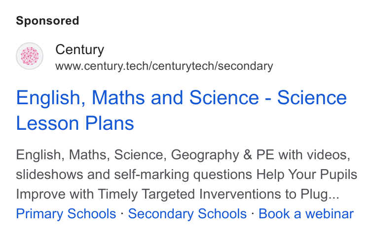 CENTURY Tech ad on Google Ads: Century www.century.tech/centurytech/secondary English, Maths and Science - Science Lesson Plans English, Maths, Science, Geography & PE with videos, slideshows and self-marking questions Help Your Pupils Improve with Timely Targeted Inverventions to Plug... Primary Schools - Secondary Schools - Book a webinar