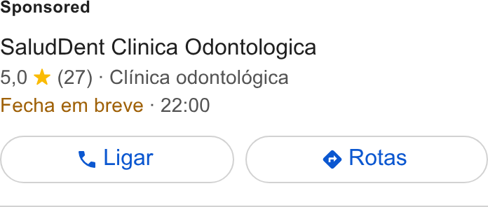 AgendaPro ad on Google Ads: Salud Dent Clinica Odontologica 5,0 ¥ (27) - Clinica odontoldgica Fecha em breve - 22:00