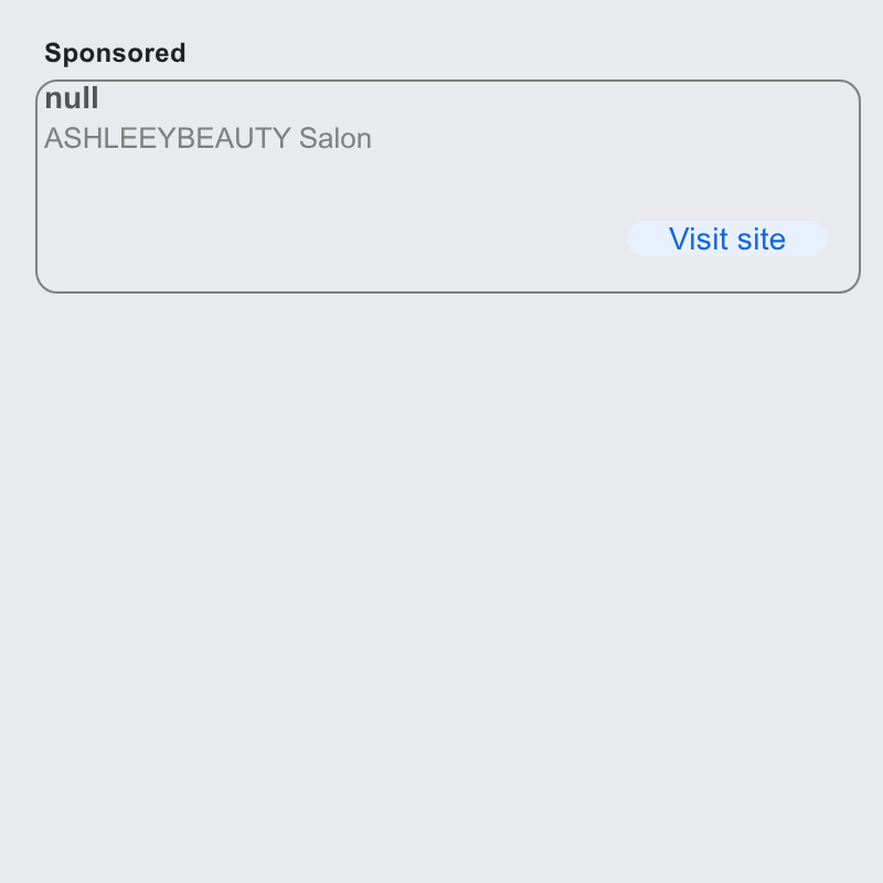 Schedulista ad on Google Ads: null ASHLEEYBEAUTY Salon Visit site