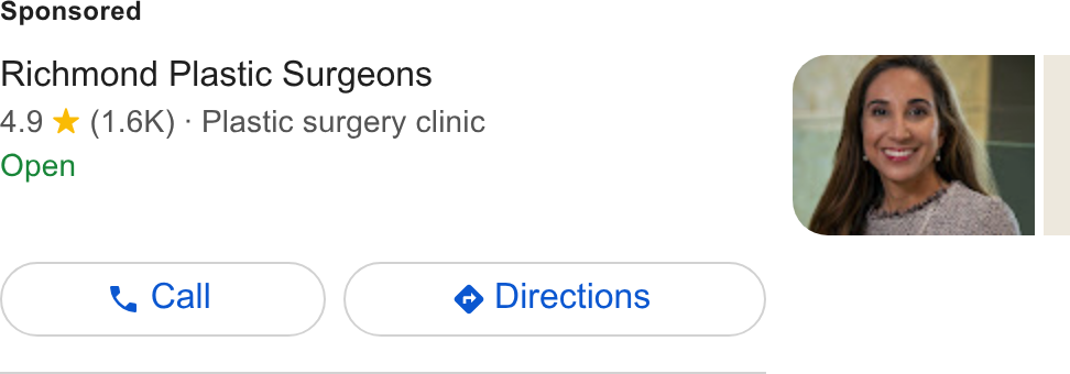 Richmond Plastic Surgeons ad creative
