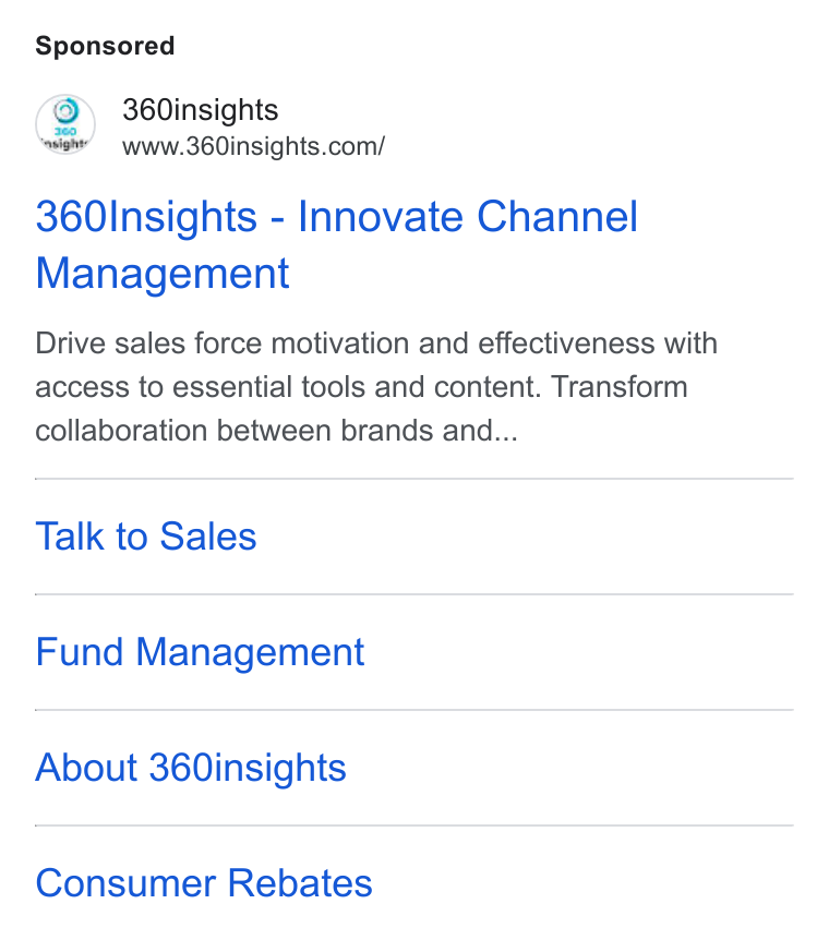 360insights ad on Google Ads
