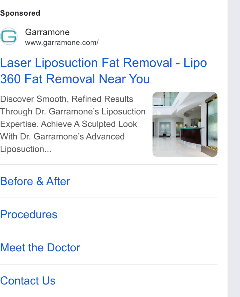 Garramone Plastic Surgery ad creative