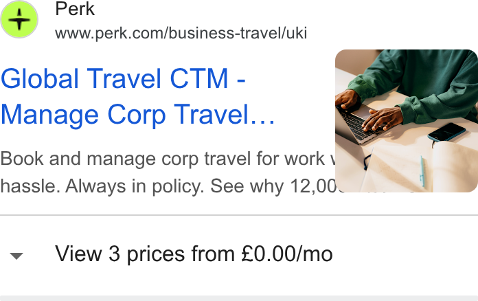 Yokoy ad on Google Ads: Global Travel CTM - Manage Corp Travel... Book and manage corp travel for work \ hassle. Always in policy. See why 12, 00: View 3 prices from £0.00/mo