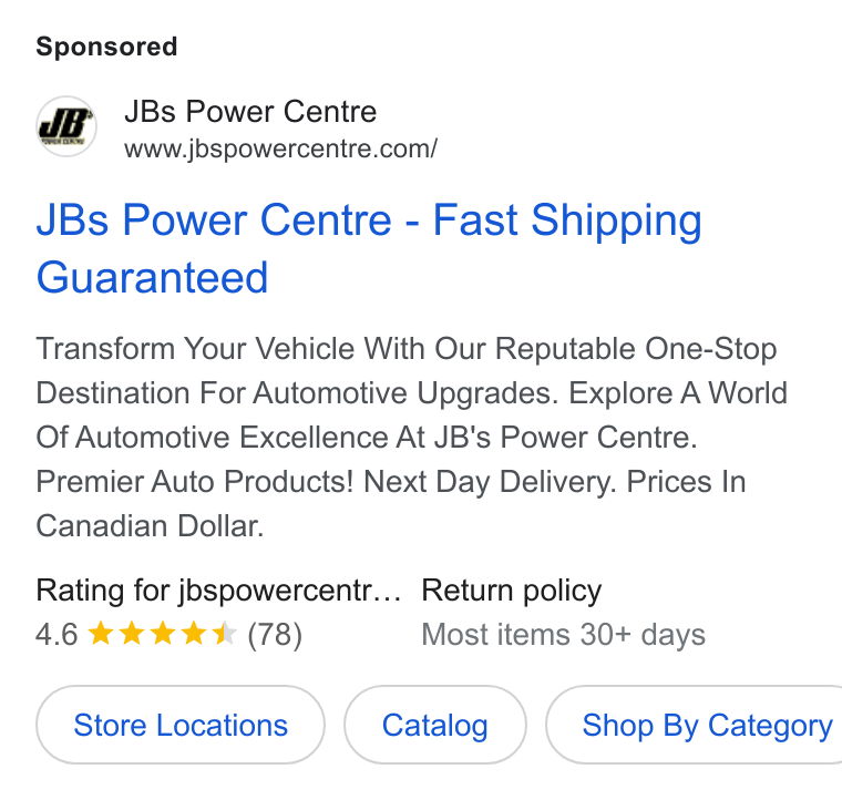 Buzzsprout ad on Google Ads: JBs Power Centre - Fast Shipping Guaranteed Transform Your Vehicle With Our Reputable One-Stop Destination For Automotive Upgrades. Explore A World Of Automotive Excellence At JB's Power Centre. Premier Auto Products! Next Day Delivery. Prices In Canadian Dollar. Rating for jospowercentr... Return policy 4.6 kw kk & (78) Most items 30+ days