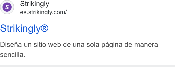 Strikingly ad on Google Ads: Strikingly® Disena un sitio web de una sola pagina de manera sencilla.