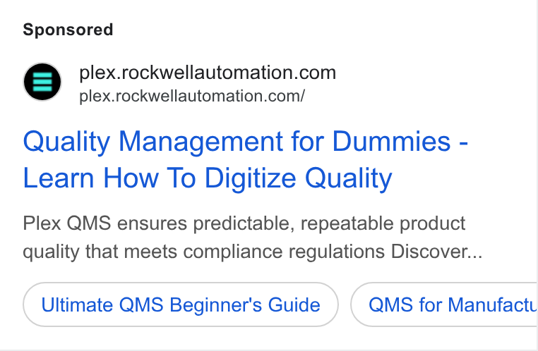 Rockwell Automation ad on Google Ads: plex.rockwellautomation.com/ Quality Management for Dummies - Learn How To Digitize Quality Plex QMS ensures predictable, repeatable product quality that meets compliance regulations Discover... Ultimate QMS Beginner's Guide QMS for Manufactv