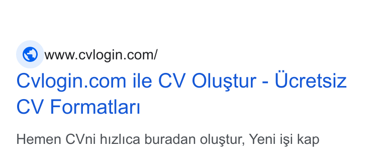 cvlogin ad on Google Ads: Cvlogin.com ile CV Olustur - Ucretsiz CV Formatilar! Hemen CVni hizlica buradan olustur, Yeni isi kap