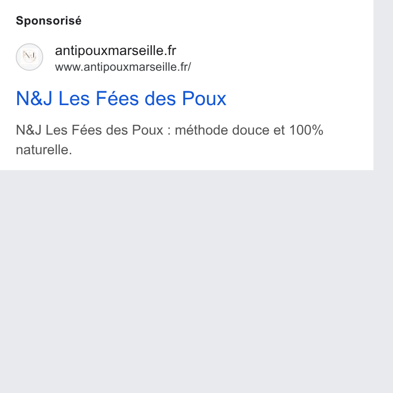 Planity ad on Google Ads: www.antipouxmarseille.fr/ N& J Les Fées des Poux N& J Les Fées des Poux : méthode douce et 100% naturelle.