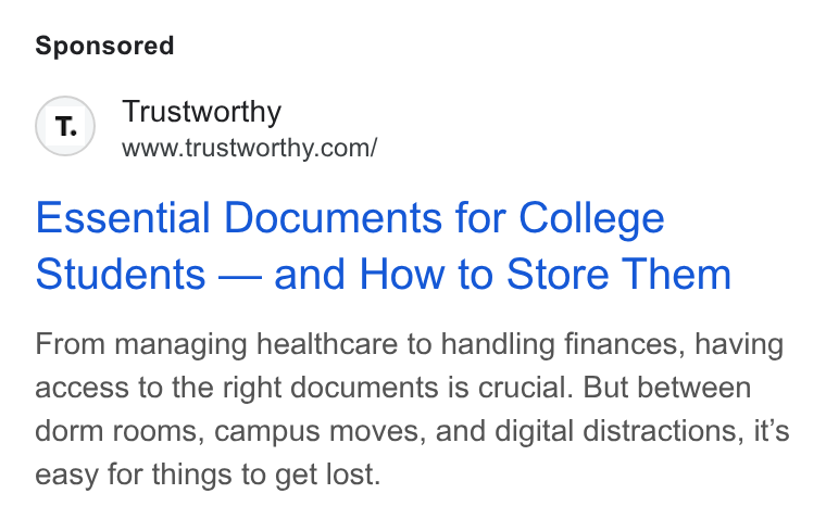 Trustworthy ad on Google Ads: Essential Documents for College Students — and How to Store Them From managing healthcare to handling finances, having access to the right documents is crucial. But between dorm rooms, campus moves, and digital distractions, it’s easy for things to get lost.