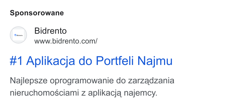 Bidrento ad on Google Ads: Sponsorowane #1 Aplikacja do Portfeli Najmu Najlepsze oprogramowanie do zarzadzania nieruchomosciami z aplikacja najemcy.