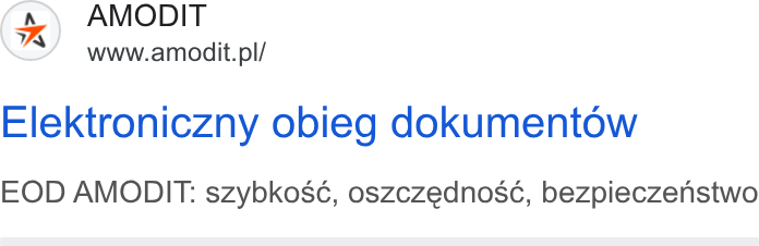 AMODIT ad on Google Ads: Elektroniczny obieg dokumentow EOD AMODIT: szybkos¢, oszczednosé, bezpieczenstwo