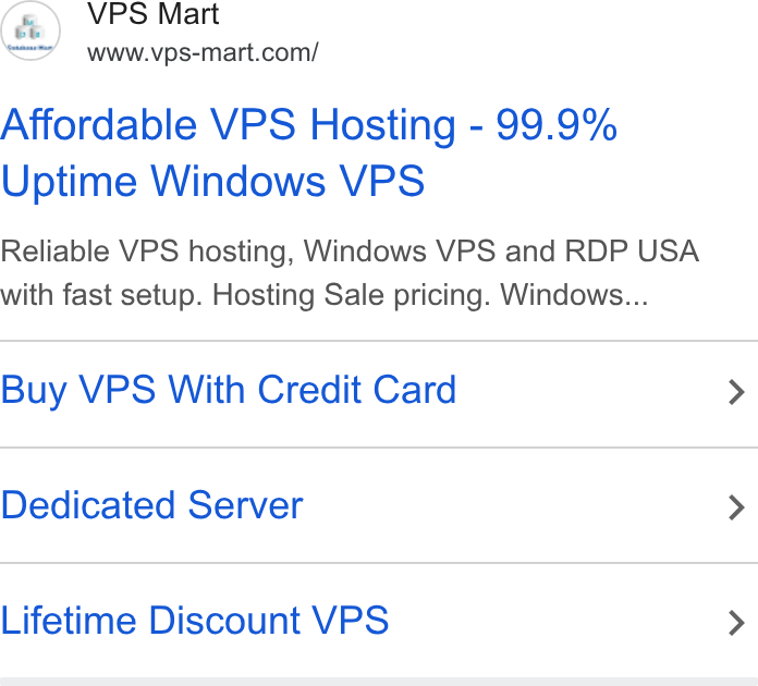 Database Mart ad on Google Ads: Affordable VPS Hosting - 99.9% Uptime Windows VPS Reliable VPS hosting, Windows VPS and RDP USA with fast setup. Hosting Sale pricing. Windows... Buy VPS With Credit Card > Dedicated Server > Lifetime Discount VPS >