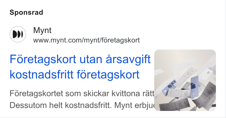 Mynt ad on Google Ads: Sponsrad Foretagskort utan arsavgift kostnadsfritt foretagskort ; Foretagskortet som skickar kvittona rath, We .)/ ijt) Dessutom helt kostnadsfritt. Mynt ne = \ oan
