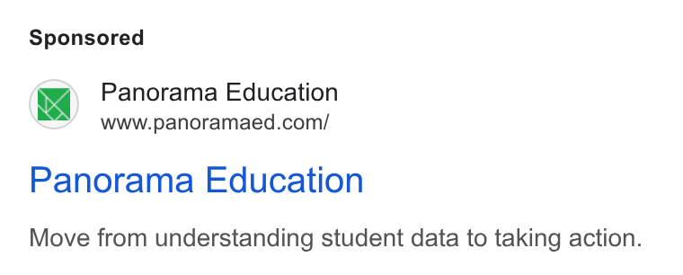 Panorama Education ad on Google Ads: Panorama Education Move from understanding student data to taking action.