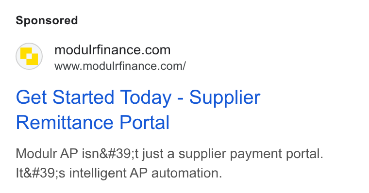 Modulr ad on Google Ads: www.modulrfinance.com/ Get Started Today - Supplier Remittance Portal Modulr AP isn't just a supplier payment portal. It':s intelligent AP automation.