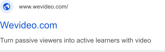 WeVideo ad on Google Ads: Wevideo.com Turn passive viewers into active learners with video