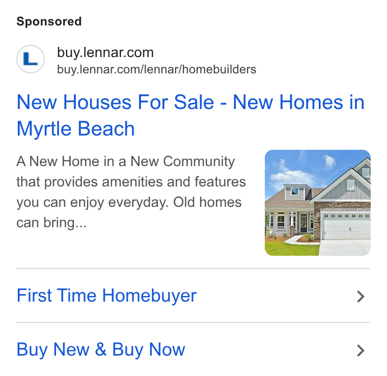 Lennar ad on Google Ads: buy.lennar.com/lennar/homebuilders New Houses For Sale - New Homes in Myrtle Beach A New Home in a New Community that provides amenities and features you can enjoy everyday. Old homes can bring... First Time Homebuyer > Buy New & Buy Now >