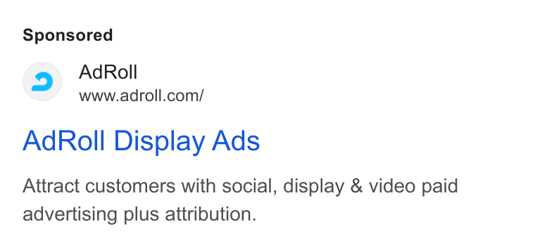 AdRoll ad on Google Ads: Ad Roll Display Ads Attract customers with social, display & video paid advertising plus attribution.