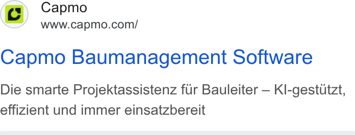 Capmo ad on Google Ads: Capmo Baumanagement Software Die smarte Projektassistenz fur Bauleiter — Kl-gestutzt, effizient und immer einsatzbereit