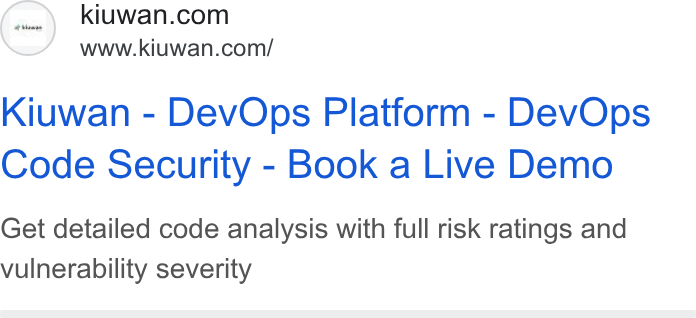 Kiuwan ad on Google Ads: www.kiuwan.com/ Kiuwan - Dev Ops Platform - Dev Ops Code Security - Book a Live Demo Get detailed code analysis with full risk ratings and vulnerability severity