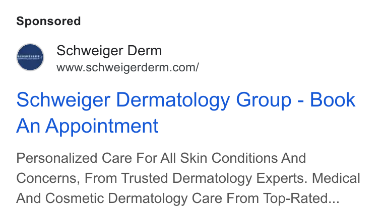 Schweiger Dermatology Group - Dr. Phillips ad creative