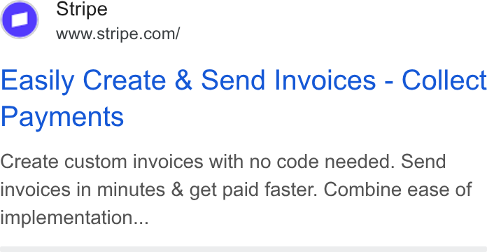 Bridge ad on Google Ads: Easily Create & Send Invoices - Collect Payments Create custom invoices with no code needed. Send invoices in minutes & get paid faster. Combine ease of implementation...