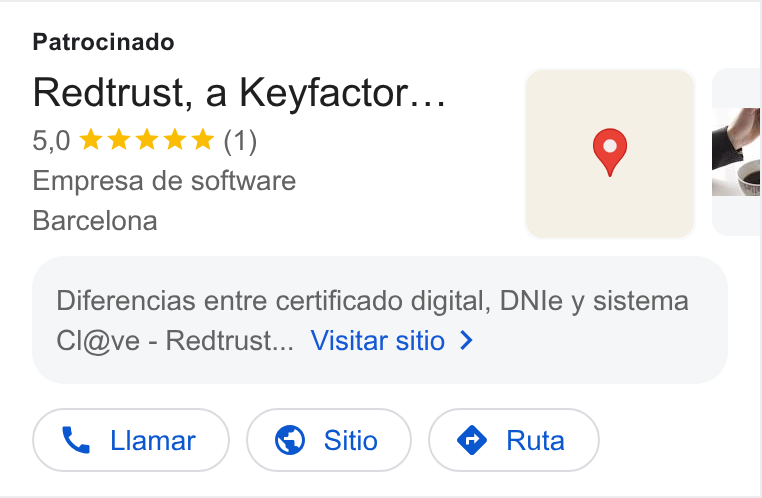 Redtrust ad on Google Ads: Patrocinado Redtrust, a Keyfactor... Empresa de software Barcelona Diferencias entre certificado digital, DNle y sistema Cl@ve - Redtrust... Visitar sitio > 7 me