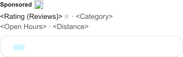 AirGarage ad on Google Ads: Rating (Reviews)> * - <Category> Open Hours> : <Distance> (o O UU