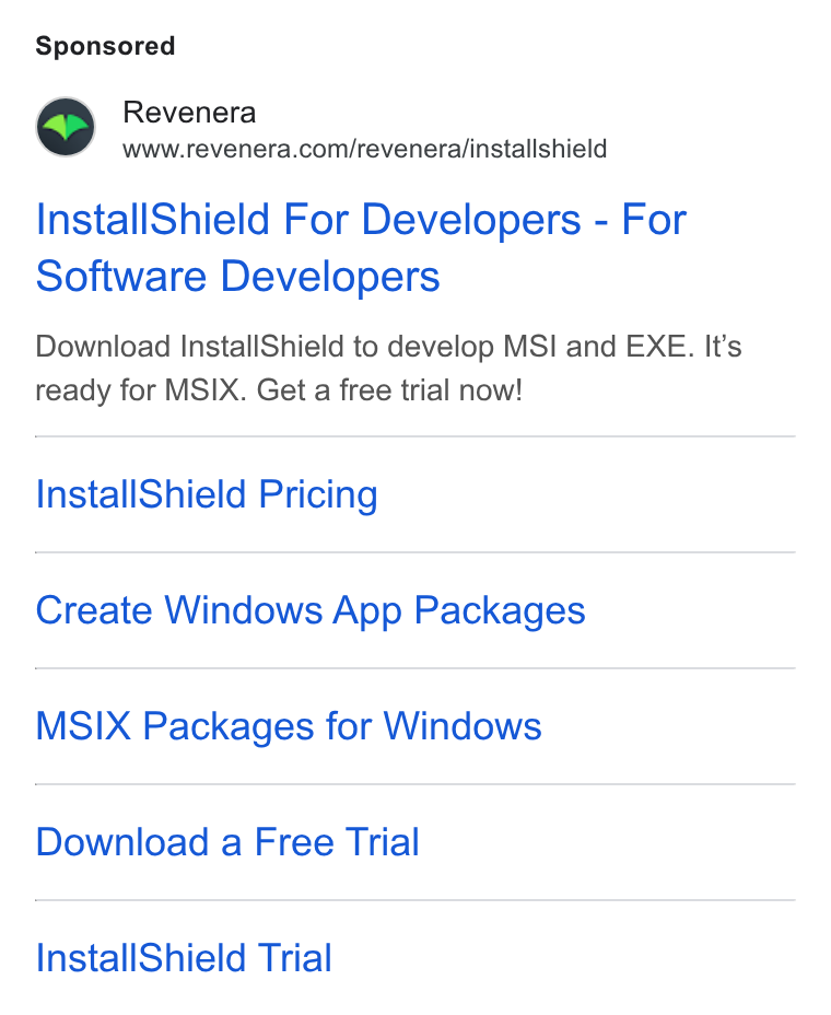Revenera ad on Google Ads: Install Shield For Developers - For Software Developers Download Install Shield to develop MSI and EXE. It’s ready for MSIX. Get a free trial now! Install Shield Pricing Create Windows App Packages MSIX Packages for Windows Download a Free Trial Install Shield Trial