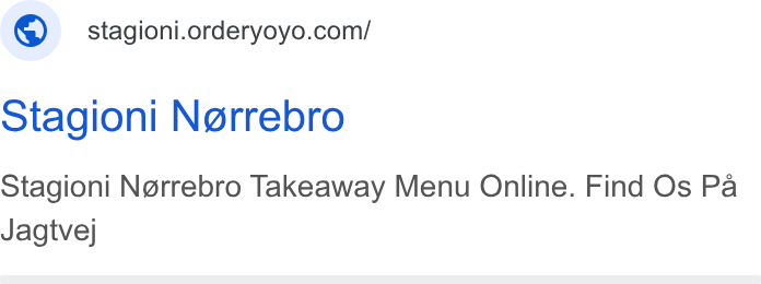 OrderYOYO ad on Google Ads: Stagioni N@rrebro Stagioni Ngrrebro Takeaway Menu Online. Find Os Pa Jagtvej