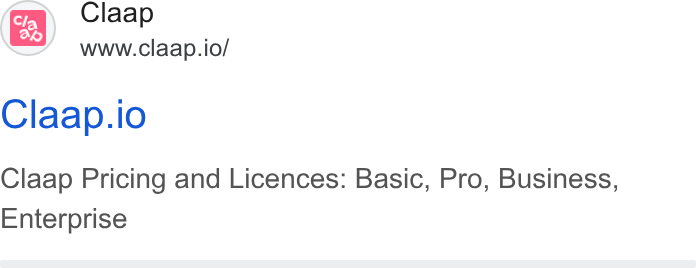 Claap ad on Google Ads: Claap Ye) www.claap.io/ Claap.io Claap Pricing and Licences: Basic, Pro, Business, Enterprise