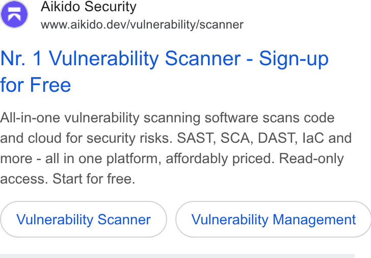 Aikido Security ad