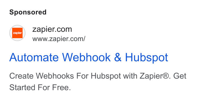 Zapier ad on Google Ads: www.zapier.com/ Automate Webhook & Hubspot Create Webhooks For Hubspot with Zapier®. Get Started For Free.