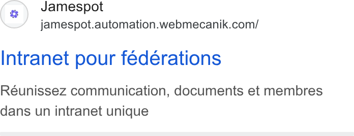 Webmecanik ad on Google Ads: Intranet pour federations Réunissez communication, documents et membres dans un intranet unique