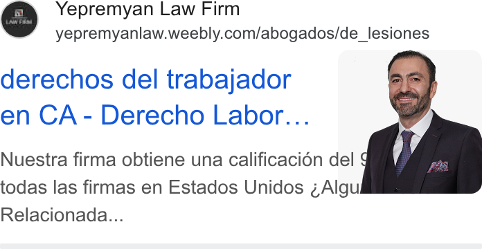 Weebly ad on Google Ads: derechos del trabajador en CA - Derecho Labor... Nuestra firma obtiene una calificacion del 9g sg da ‘f todas las firmas en Estados Unidos ¢Algu Relacionada...