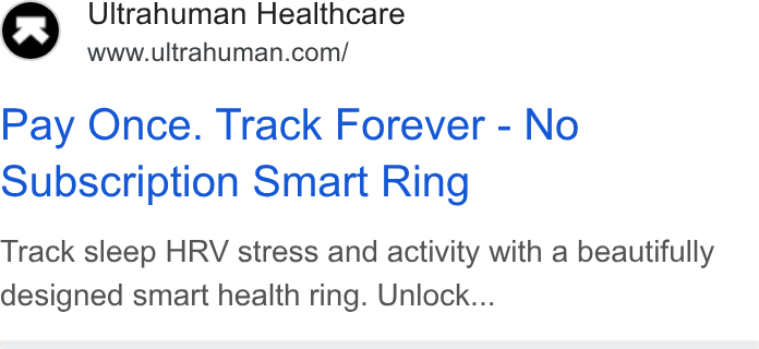 ULTRAHUMAN HEALTHCARE PRIVATE LIMITED ad creative