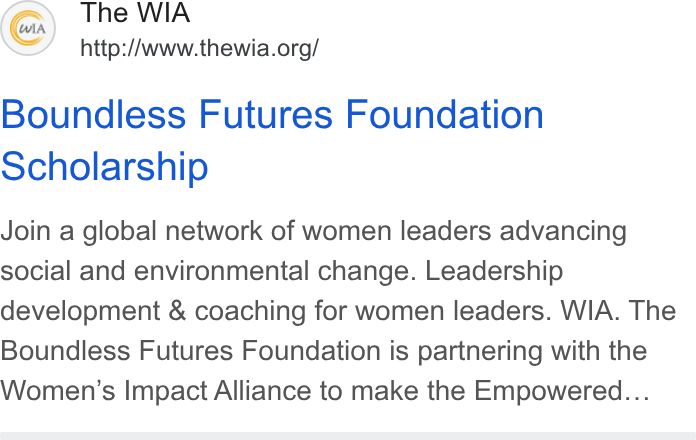 Give Lively ad on Google Ads: Boundless Futures Foundation Scholarship Join a global network of women leaders advancing social and environmental change. Leadership development & coaching for women leaders. WIA. The Boundless Futures Foundation is partnering with the Women’s Impact Alliance to make the Empowered...