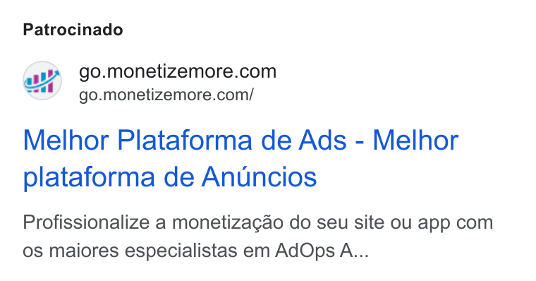 MonetizeMore ad on Google Ads: a go.monetizemore.com/ Melhor Plataforma de Ads - Melhor plataforma de Anuncios Profissionalize a monetizagao do seu site ou app com OS maiores especialistas em Ad Ops A...