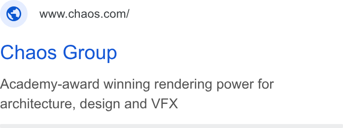 Chaos ad on Google Ads: Chaos Group Academy-award winning rendering power for architecture, design and VFX